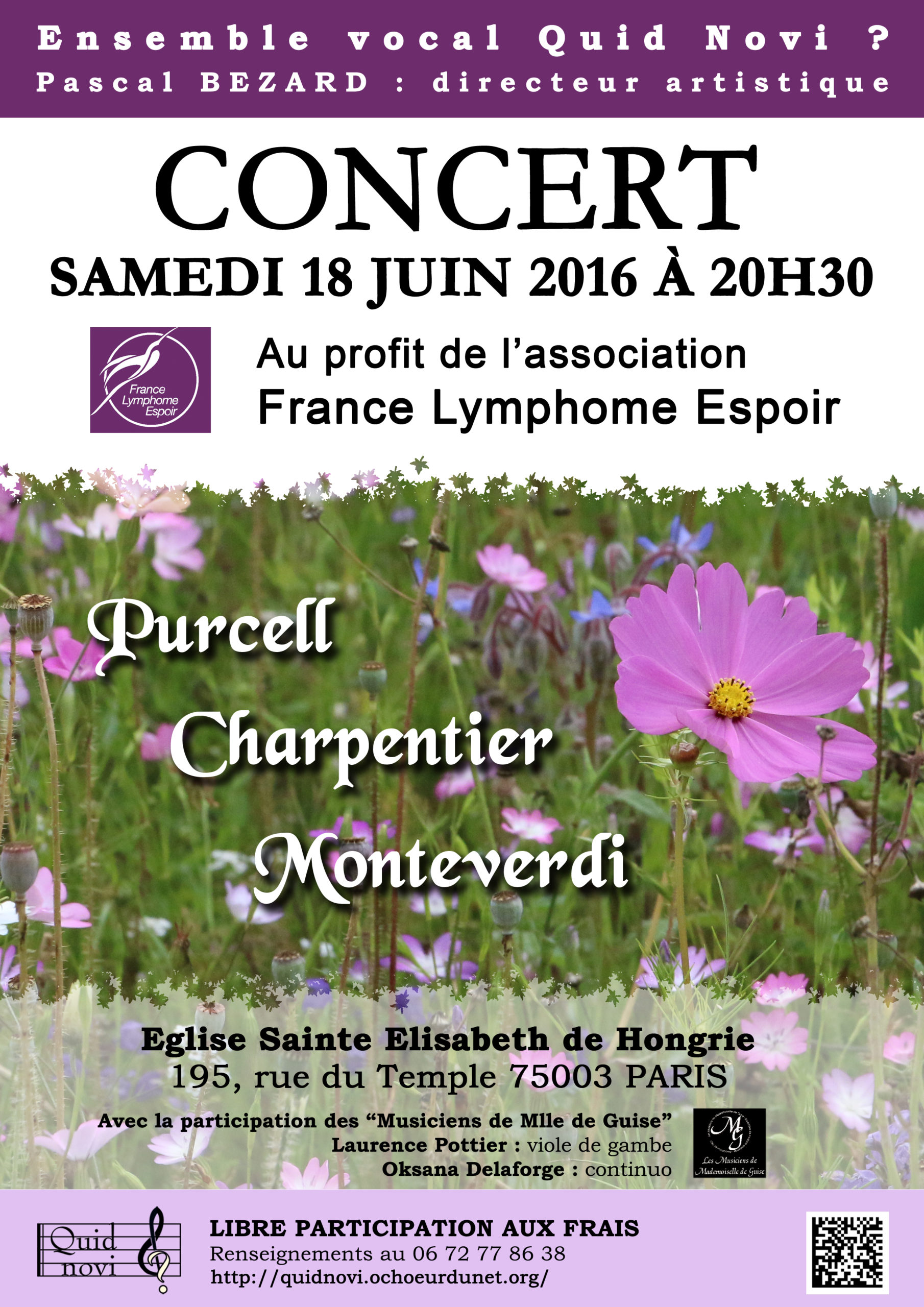 Charpentier/Purcell/Monteverdi à Ste Elisabeth de Hongrie